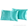 Fundas de almohada estándar de satén de seda de colores lavables